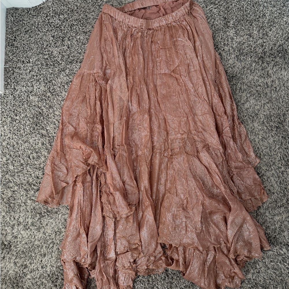 Free People Clover Shine Metallic Skirt - Picture 2 of 6